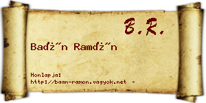 Baán Ramón névjegykártya